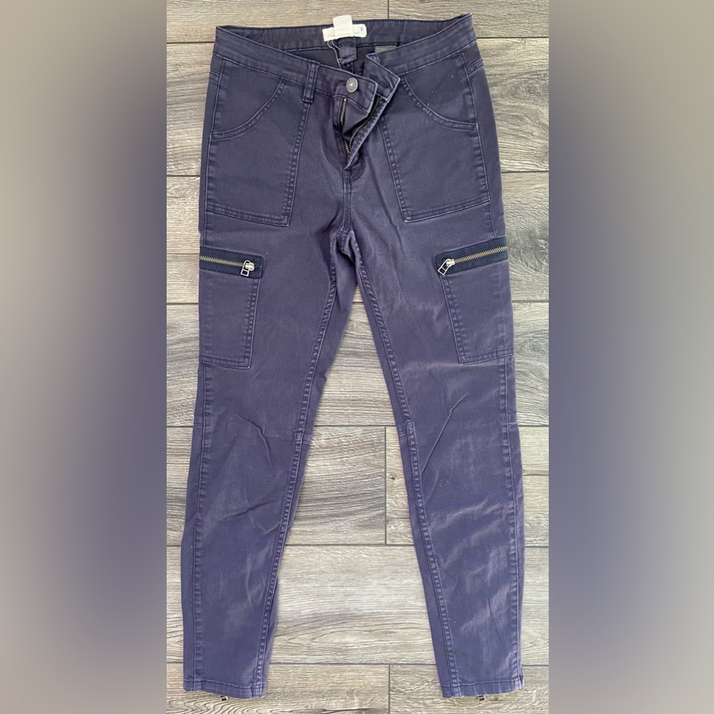 L.O.G.G. purple skinny jeans with zippers